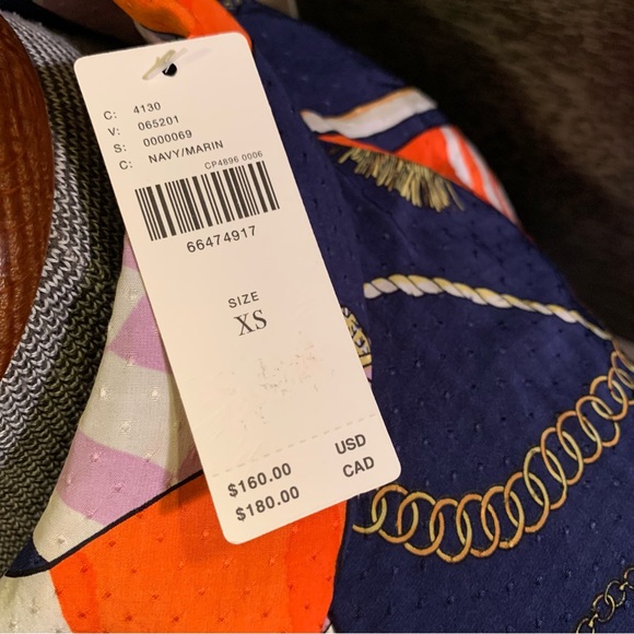 Anthropologie Maeve Mini Shirtdress Nautical Navy Long Sleeve XS Dress Boho - Picture 5 of 7